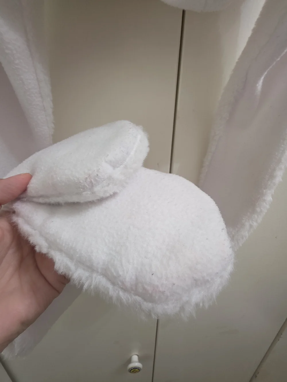 White Axolotl Plush Rainbow-Ear Hat with Hand Pockets